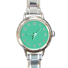 Seafoamy Green Round Italian Charm Watch by snowwhitegirl