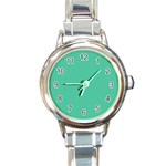 Seafoamy Green Round Italian Charm Watch Front