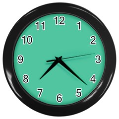 Seafoamy Green Wall Clocks (black) by snowwhitegirl