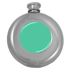 Seafoamy Green Round Hip Flask (5 Oz) by snowwhitegirl