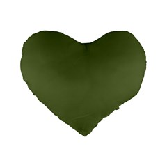 Earth Green Standard 16  Premium Heart Shape Cushions by snowwhitegirl