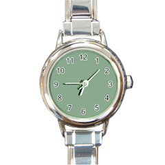 Mossy Green Round Italian Charm Watch by snowwhitegirl