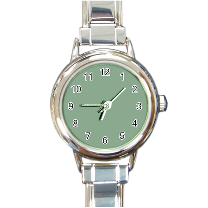 Mossy Green Round Italian Charm Watch