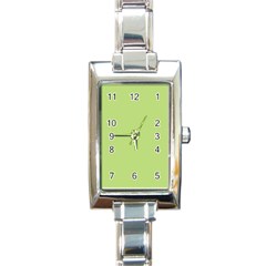 Grassy Green Rectangle Italian Charm Watch by snowwhitegirl