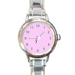 Soft Pink Round Italian Charm Watch by snowwhitegirl