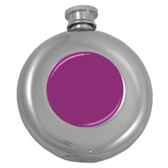 Grape Purple Round Hip Flask (5 Oz) by snowwhitegirl