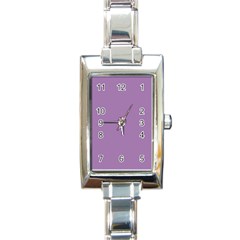 Grey Lily Rectangle Italian Charm Watch by snowwhitegirl