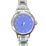 Lake Blue Round Italian Charm Watch Front