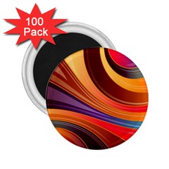 Abstract Colorful Background Wavy 2 25  Magnets (100 Pack)  by Nexatart