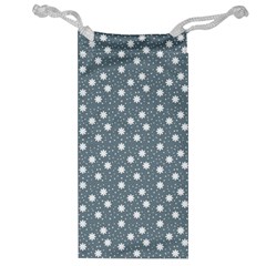 Floral Dots Blue Jewelry Bag by snowwhitegirl