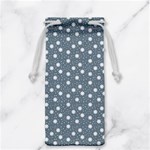 Floral Dots Blue Jewelry Bag Back