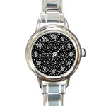 Dinosaurs Black Round Italian Charm Watch Front