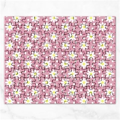 Daisy Dots Pink Rectangular Jigsaw Puzzl by snowwhitegirl