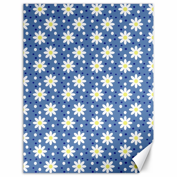 Daisy Dots Blue Canvas 18  x 24  