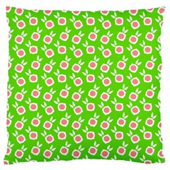 Square Flowers Green Large Cushion Case (one Side) by snowwhitegirl