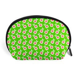 Square Flowers Green Accessory Pouches (large)  by snowwhitegirl