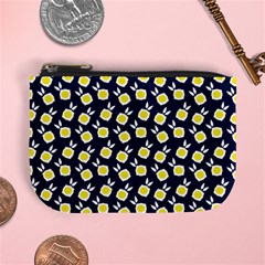 Square Flowers Navy Blue Mini Coin Purses by snowwhitegirl