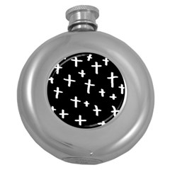 White Cross Round Hip Flask (5 Oz) by snowwhitegirl