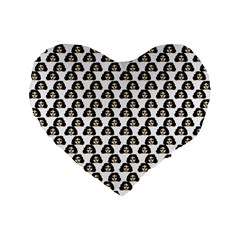 Angry Girl Pattern Standard 16  Premium Flano Heart Shape Cushions by snowwhitegirl