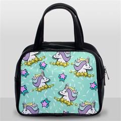 Magical Happy Unicorn And Stars Classic Handbags (2 Sides) by Bigfootshirtshop