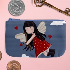 Cupid Girl Large Coin Purse by Valentinaart