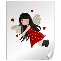 Cupid Girl Canvas 11  X 14   by Valentinaart