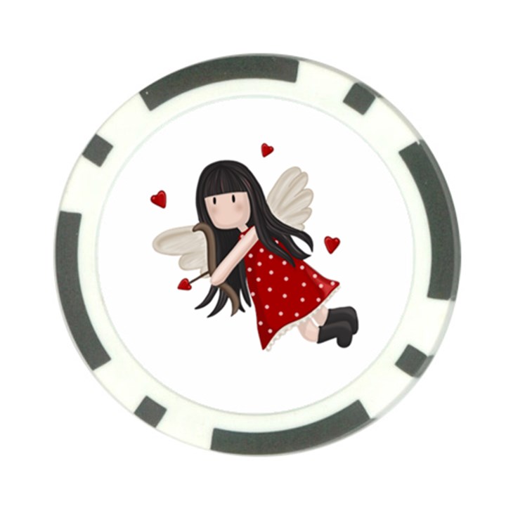 Cupid girl Poker Chip Card Guard