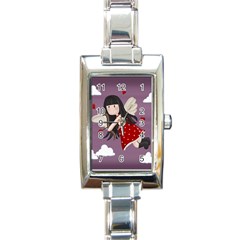 Cupid Girl Rectangle Italian Charm Watch by Valentinaart