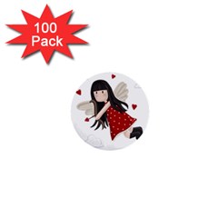 Cupid Girl 1  Mini Buttons (100 Pack)  by Valentinaart