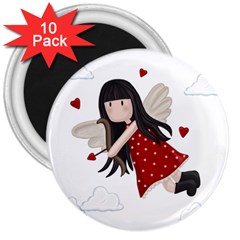 Cupid Girl 3  Magnets (10 Pack)  by Valentinaart