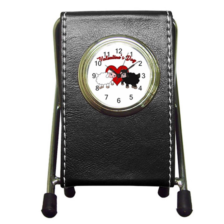 Valentines day - Sheep  Pen Holder Desk Clocks