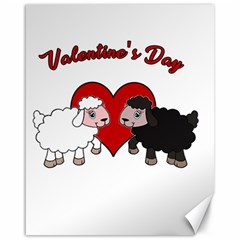 Valentines Day - Sheep  Canvas 16  X 20   by Valentinaart