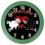 Valentines day - Sheep  Color Wall Clocks Front