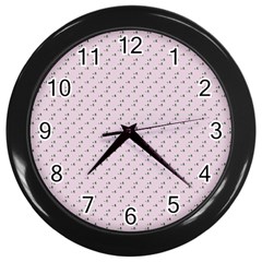 Pink Flowers Pink Wall Clocks (black) by snowwhitegirl