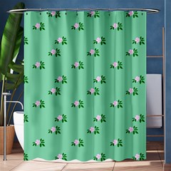 Pink Flowers Green Big Shower Curtain 60  X 72  (medium)  by snowwhitegirl