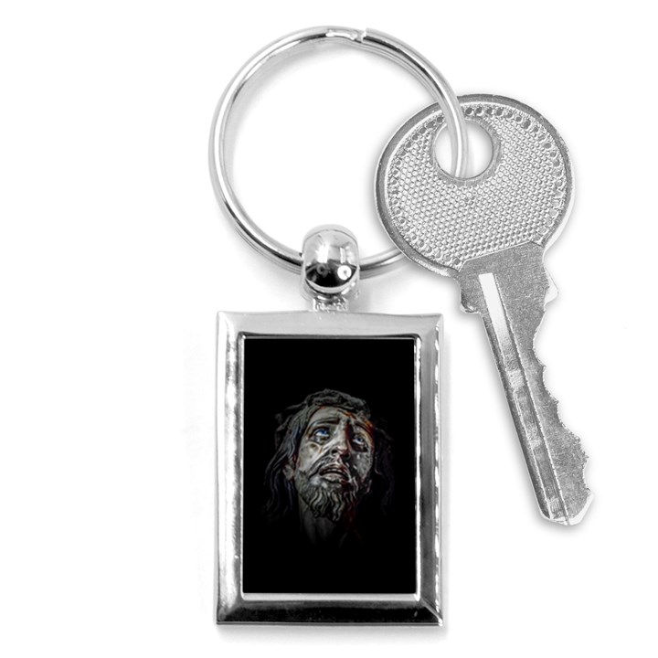 Jesuschrist Face Dark Poster Key Chains (Rectangle) 