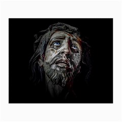 Jesuschrist Face Dark Poster Small Glasses Cloth by dflcprints