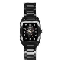 Jesuschrist Face Dark Poster Stainless Steel Barrel Watch by dflcprints