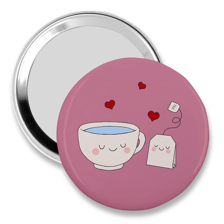 Cute Tea 3  Handbag Mirrors