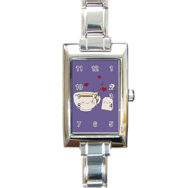 Cute Tea Rectangle Italian Charm Watch