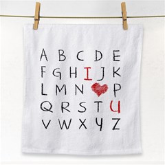 Love Alphabet Face Towel by Valentinaart