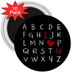 Love Alphabet 3  Magnets (10 pack)  Front