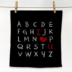 Love Alphabet Face Towel by Valentinaart