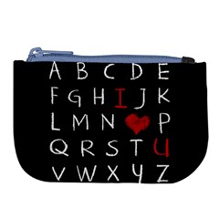 Love Alphabet Large Coin Purse by Valentinaart