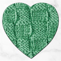 Knitted Wool Square Green Jigsaw Puzzle (heart) by snowwhitegirl