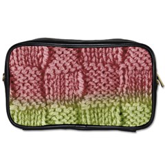 Knitted Wool Square Pink Green Toiletries Bags 2-side by snowwhitegirl