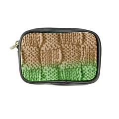 Knitted Wool Square Beige Green Coin Purse by snowwhitegirl