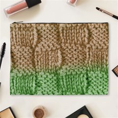 Knitted Wool Square Beige Green Cosmetic Bag (xl) by snowwhitegirl