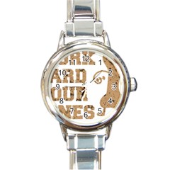 Work Hard Your Bones Round Italian Charm Watch by Melcu