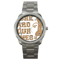 Work Hard Your Bones Sport Metal Watch by Melcu